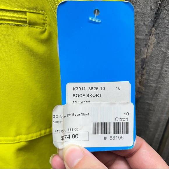 NWT pleated skort size 10 GGblue luxe sport boca citron pockets moisture wicking - Picture 17 of 17